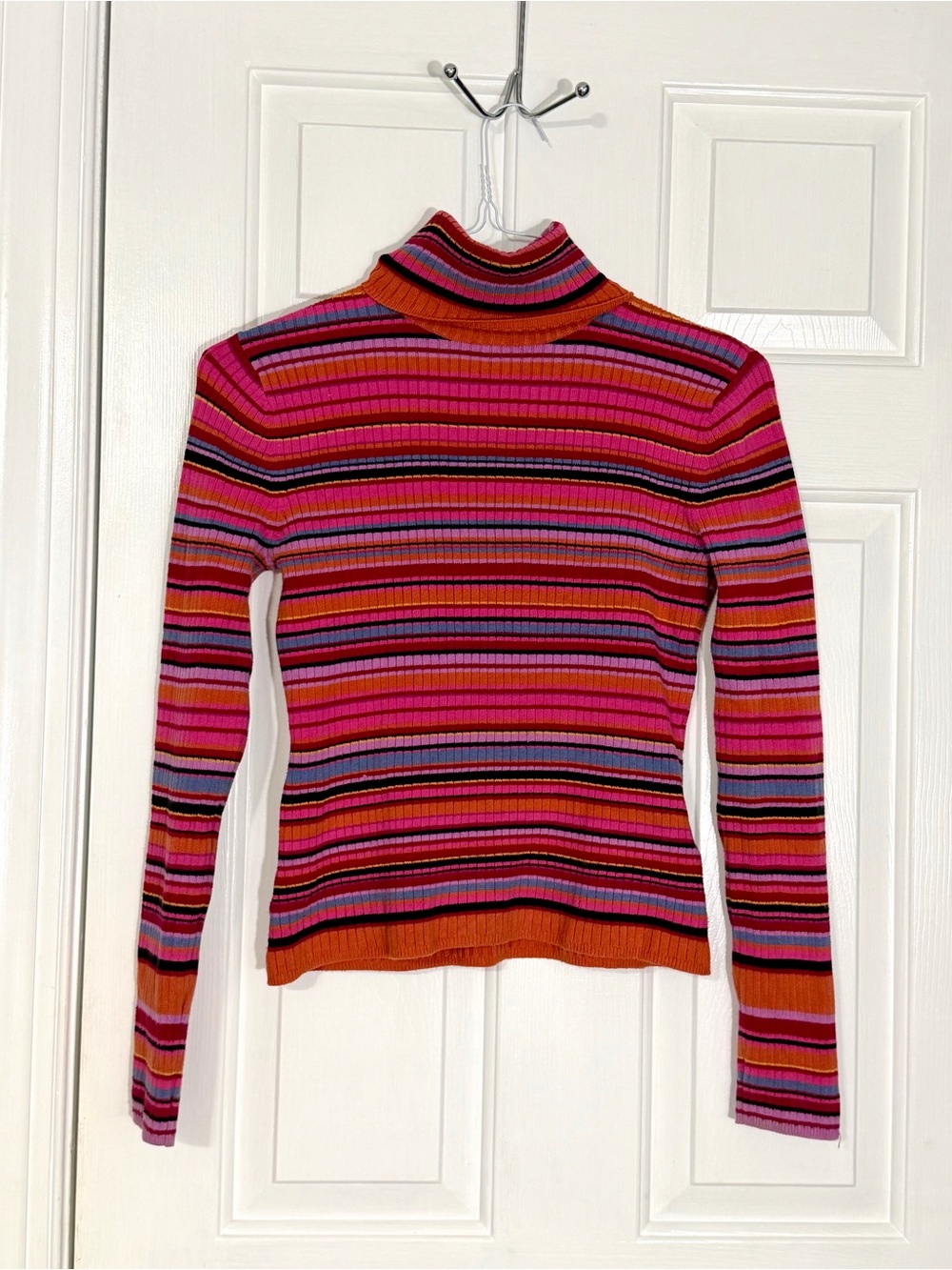 Vintage Y2K Sigrid Olsen Striped Turtleneck Rainbow Multicolor SP